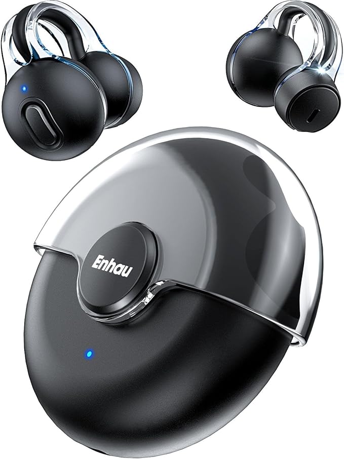 Open Ear Earbuds, Wireless Earbuds Bluetooth Headphones Bluetooth Earbuds Clip On Earbuds, Bluetooth 5.3 IPX7 Waterproof Charging case Ultra-Light Earbuds Built-in Mic 43H Playtime